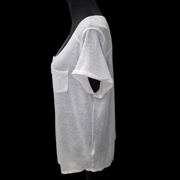 Lucky Brand Button-Front Henley Top Women's Size Large. Cream - Picture 3 of 8